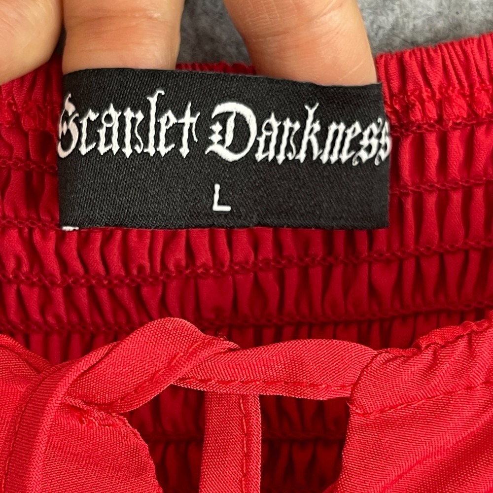 Scarlet Darkness Dress Womens Large Renaissance Milkmaid Coquette Vampy - Picture 4 of 16